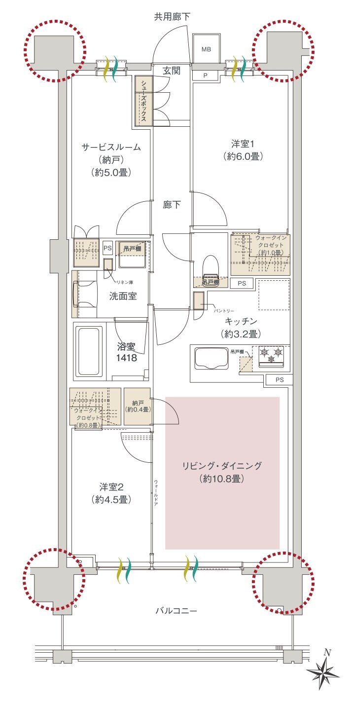 ヒルズグランデ稲毛 間取り A67B1タイプ