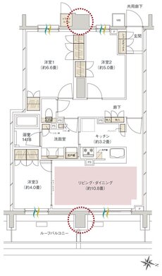 ヒルズグランデ稲毛 間取り B72Arタイプ