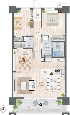 レクシア柳丸レジアス 間取り B1 type