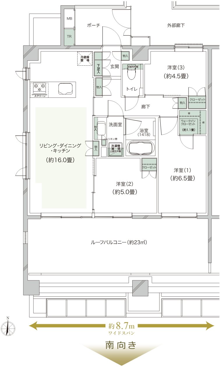 クレストラフィーネ新川崎 間取り Hr type