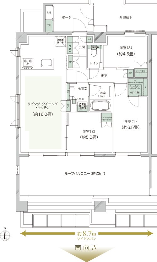 クレストラフィーネ新川崎 間取り Hr type