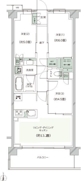 クレストラフィーネ新川崎 間取り C type