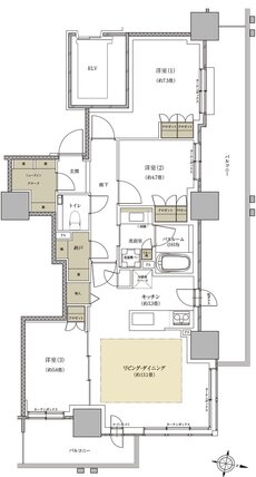 ザ・札幌タワーズ　ウエストタワー／イーストタワー 間取り EV TYPE（EAST TOWER）