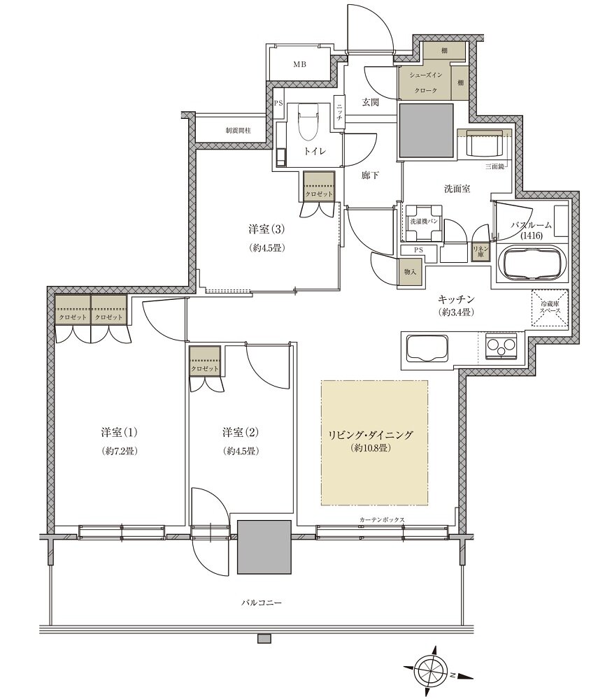 ザ・札幌タワーズ ウエストタワー/イーストタワー 間取り EM TYPE(EAST TOWER)
