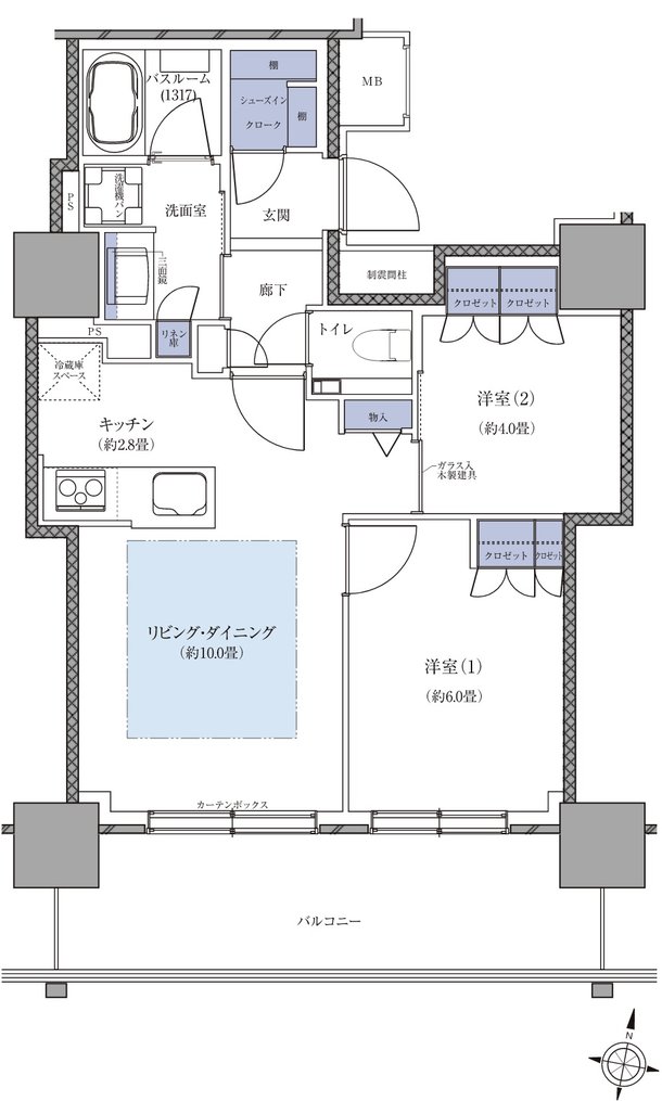 ザ・札幌タワーズ　ウエストタワー／イーストタワー 間取り WE TYPE（WEST TOWER）