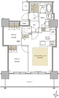 ザ・札幌タワーズ　ウエストタワー／イーストタワー 間取り ED TYPE（EAST TOWER）