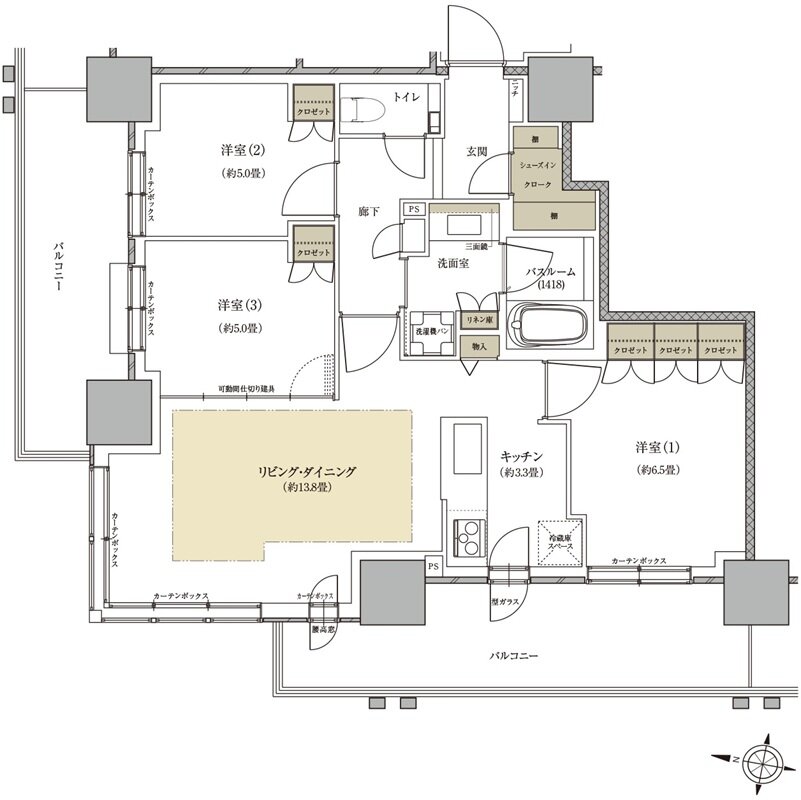 ザ・札幌タワーズ　ウエストタワー／イーストタワー 間取り ER TYPE