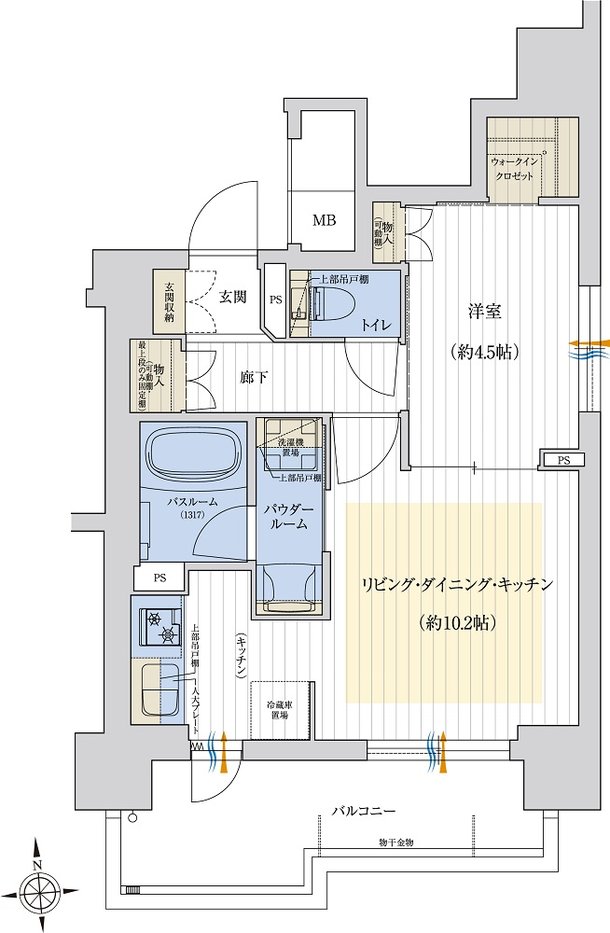 プレサンス ロジェ 金山駅前 間取り Hタイプ