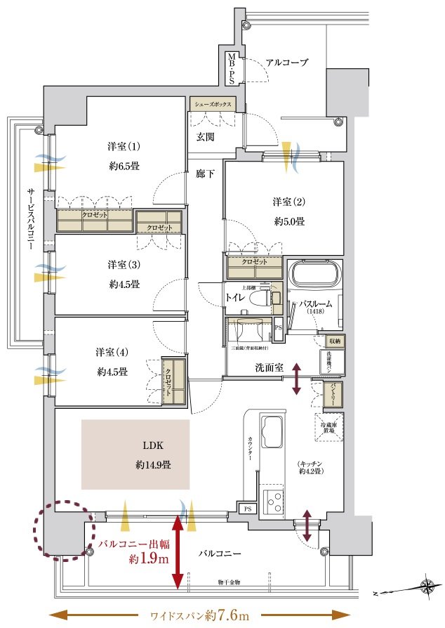 ワコーレ姫路呉服町 間取り A3 type