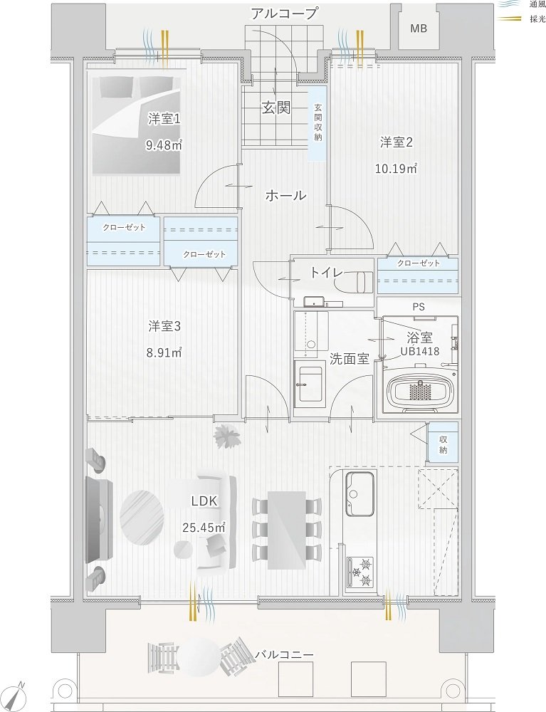 アーデント彦島福浦 間取り C TYPE