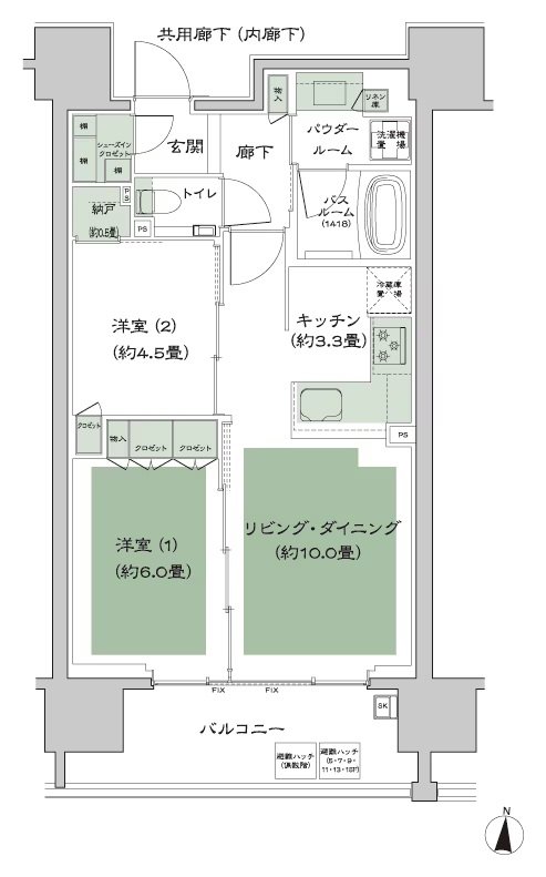 シティハウス湯島ステーションコート 間取り B3_標準 type
