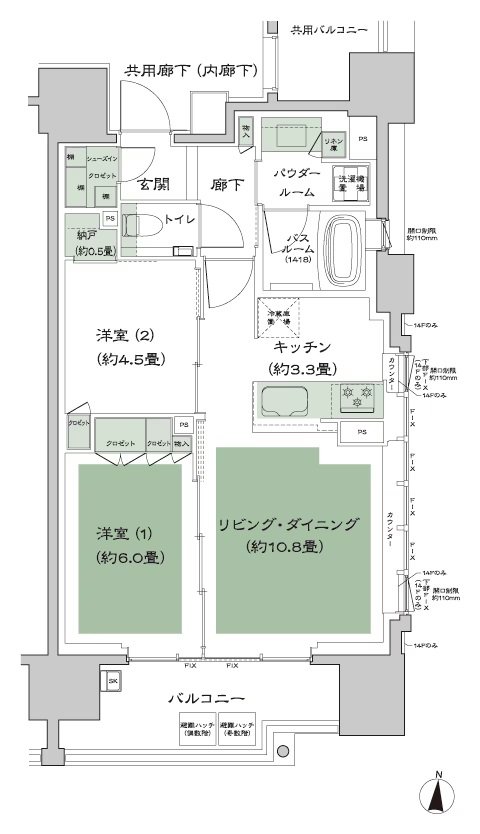シティハウス湯島ステーションコート 間取り E_標準 type
