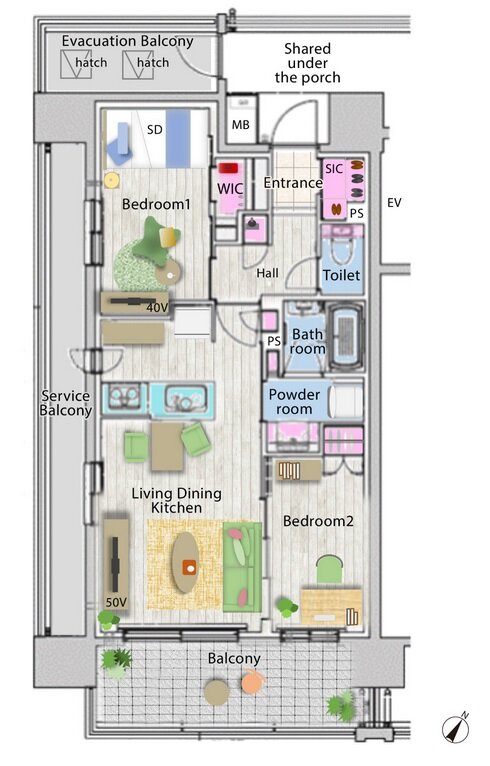 ウィザースレジデンス盛岡惣門テラス 間取り A type