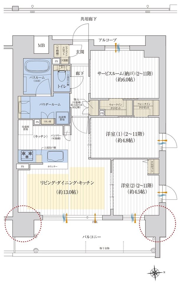 プレサンスロジェ天王寺ザ・レジデンス 間取り Dタイプ