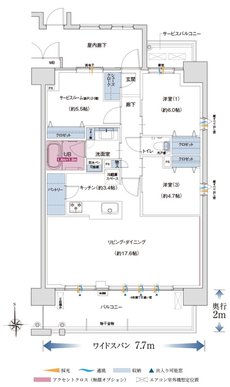 ポレスター鶴岡駅前プレミア 間取り Fタイプ メニュープラン1（2・3階）