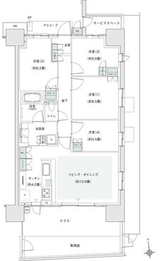 パークホームズ伊丹稲野ガーデンスクエア　パークフロント 間取り 86Actタイプ