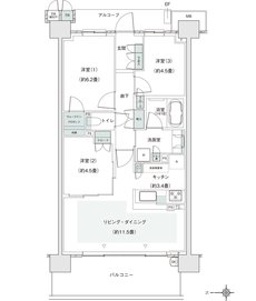 パークホームズ伊丹稲野ガーデンスクエア　パークフロント 間取り 67Beタイプ