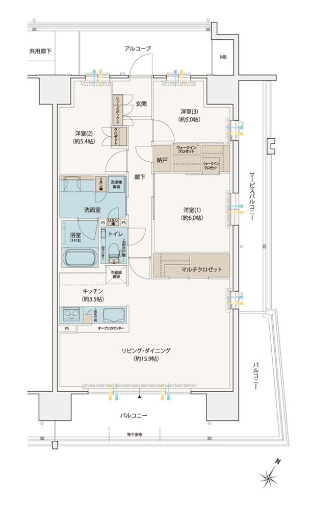 シエリアシティ星田駅前 間取り EK type Menu3
