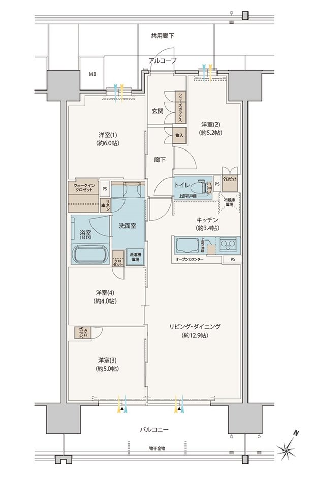 シエリアシティ星田駅前 間取り EE type