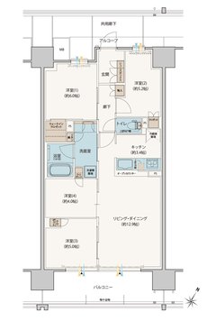 シエリアシティ星田駅前 間取り EE type