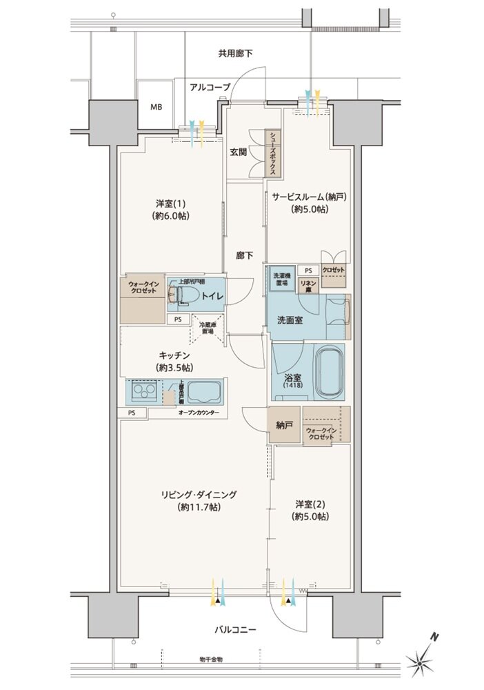 シエリアシティ星田駅前 間取り EG type