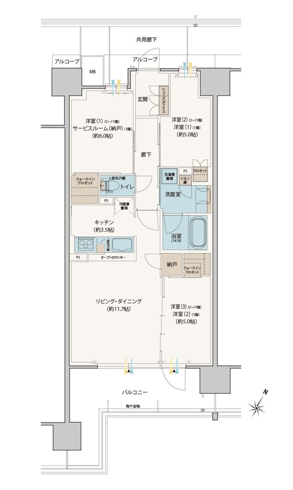 シエリアシティ星田駅前 間取り EJ type