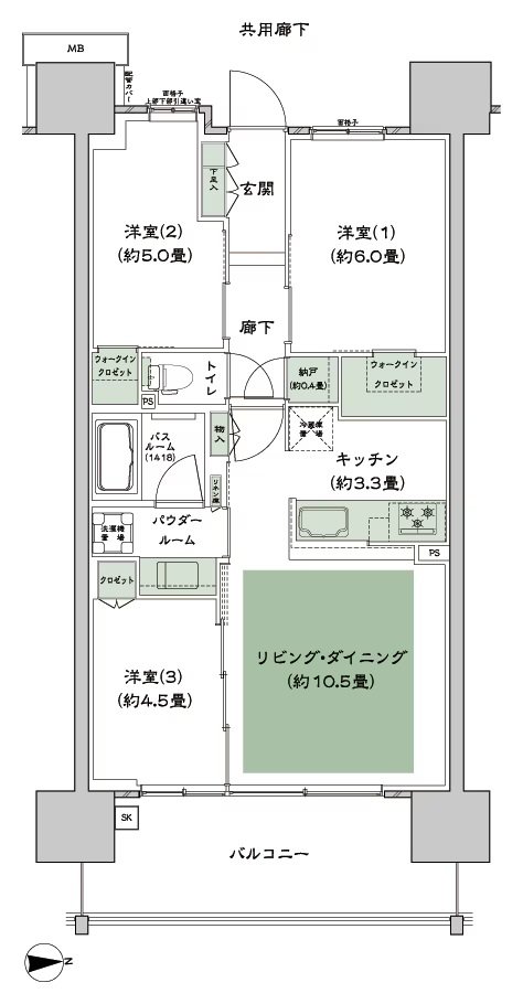 シティハウス新森 間取り B4-標準 type