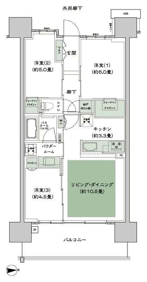 シティハウス新森 間取り B5-標準 type