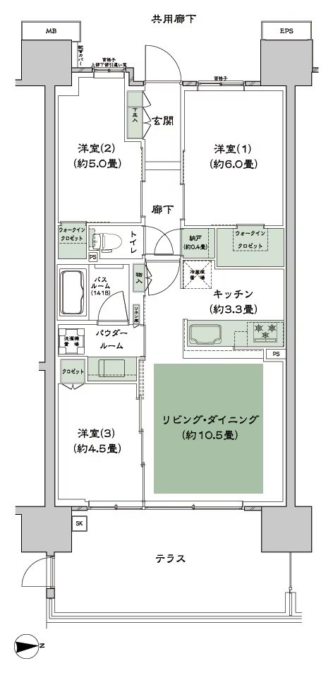 シティハウス新森 間取り B4t-標準 type