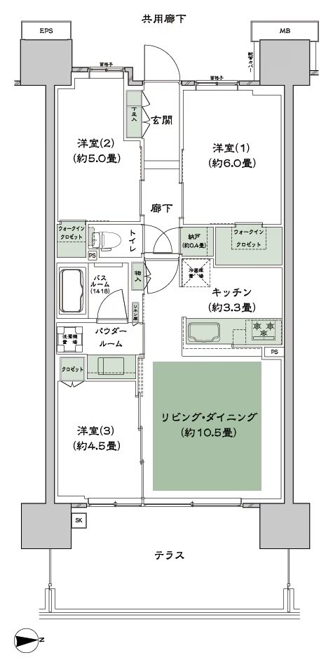 シティハウス新森 間取り B5t-標準 type