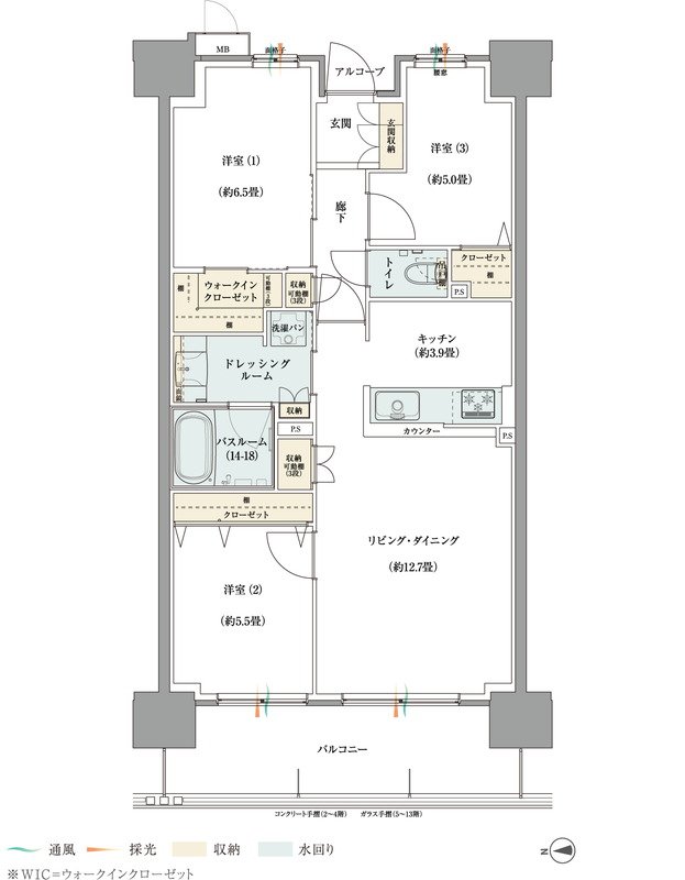 ザ サンズ熊本城公園 間取り Dタイプ