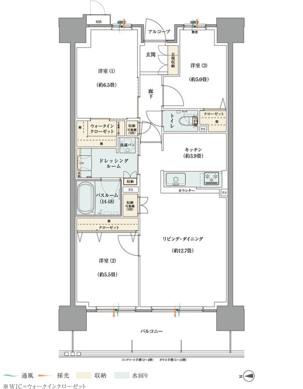 ザ サンズ熊本城公園 間取り Dタイプ