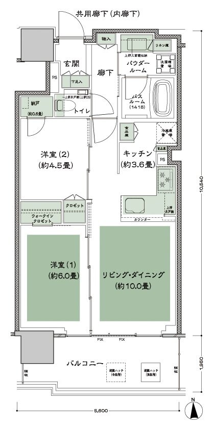 グランドシティタワー月島 間取り S-55A 標準 type