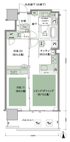 グランドシティタワー月島 間取り S-55A 標準 type