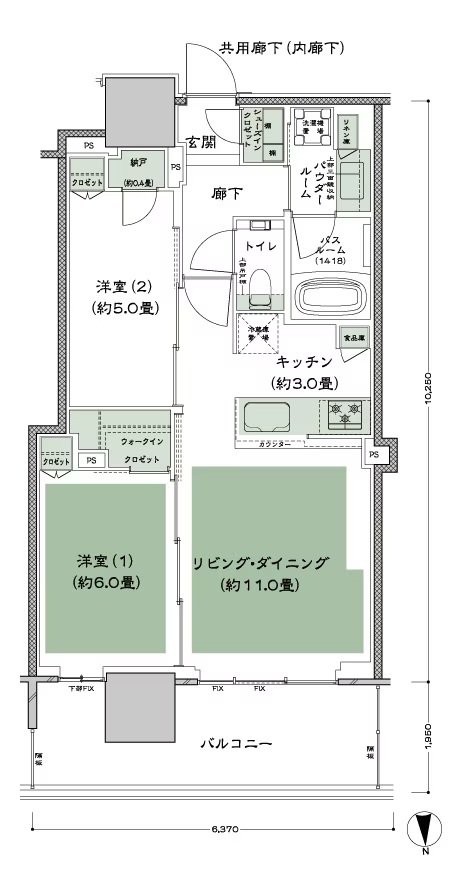 グランドシティタワー月島 間取り N-55A 標準 type