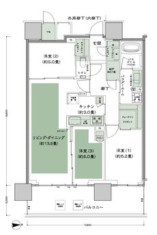 グランドシティタワー月島 間取り E-75Ctr-標準 type