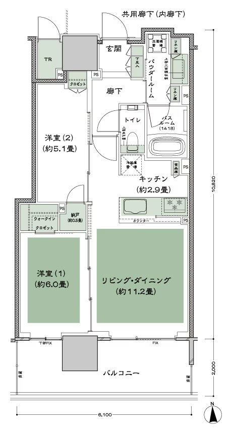 グランドシティタワー月島 間取り S-60Btr 標準 type