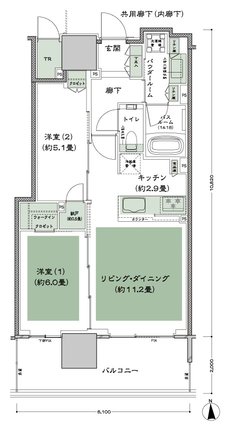 グランドシティタワー月島 間取り S-60Btr 標準 type