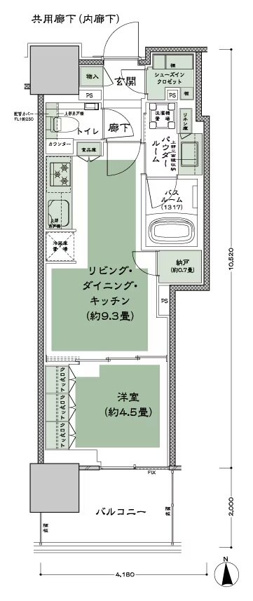 グランドシティタワー月島 間取り S-35D-標準 type