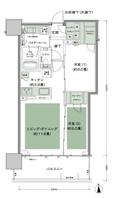グランドシティタワー月島 間取り S-60A-標準 type
