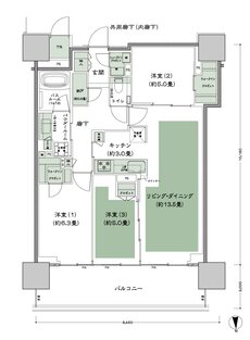 グランドシティタワー月島 間取り N-80B'tr-標準 type