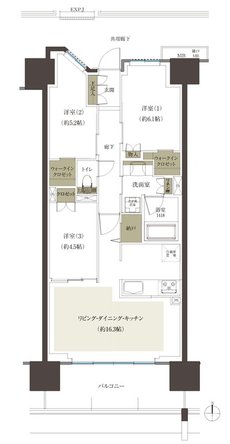 レーベン水戸ONE STATE TOWER 間取り Gタイプ