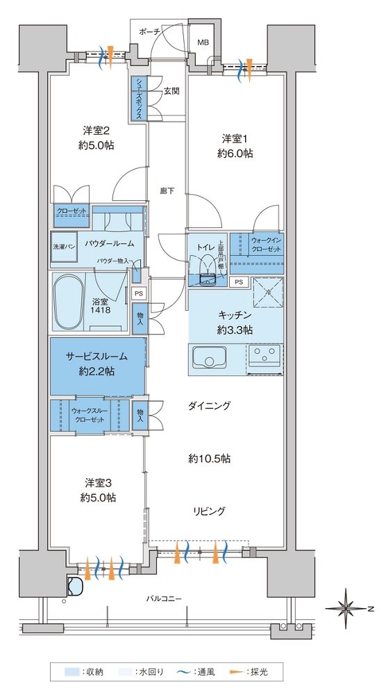 MJR大分サーパスコート 間取り J type