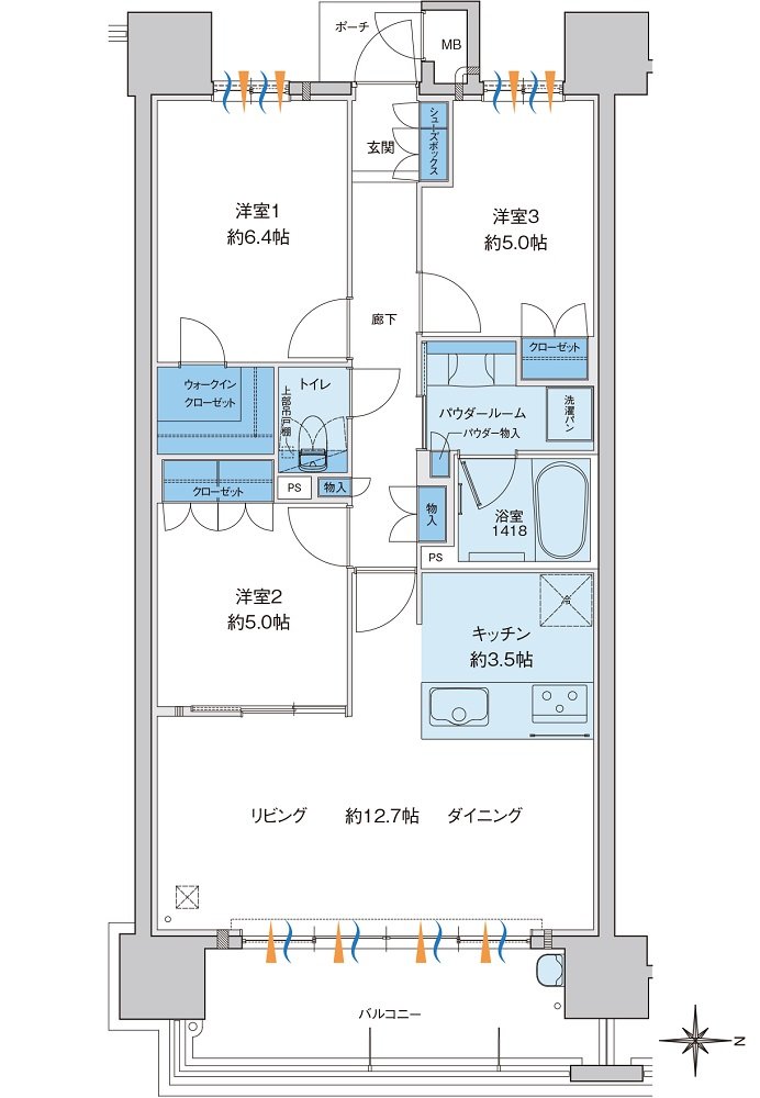 MJR大分サーパスコート 間取り I type