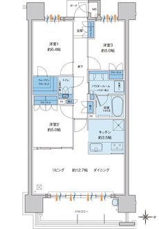 MJR大分サーパスコート 間取り I type