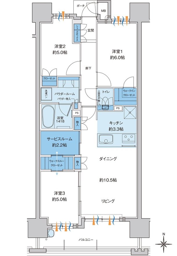 MJR大分サーパスコート 間取り B type