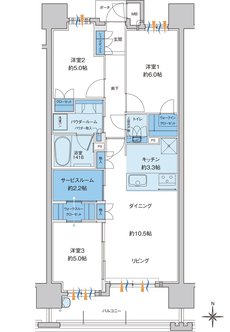 MJR大分サーパスコート 間取り B type