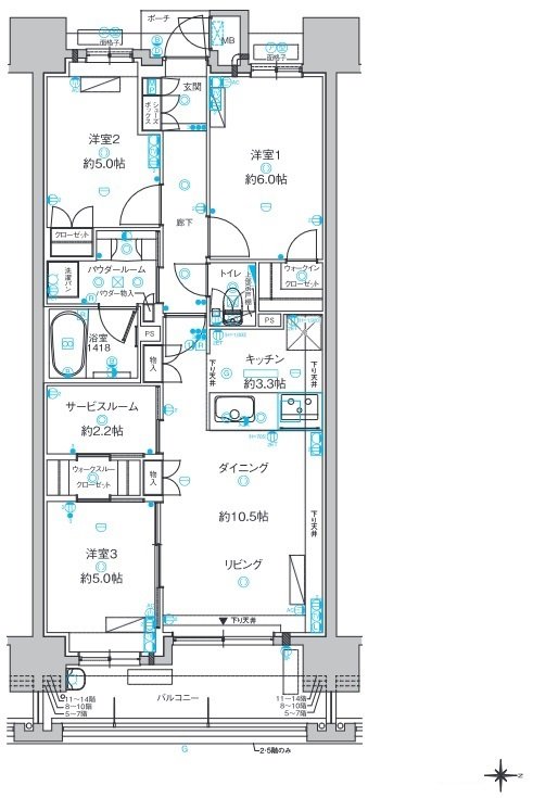 MJR大分サーパスコート 間取り M type