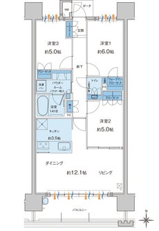 MJR大分サーパスコート 間取り D type