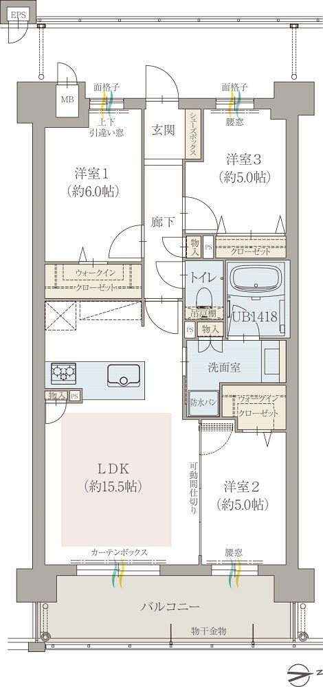 オーヴィジョン武岡テラス 間取り G type